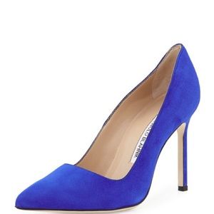 Manolo Blahnik Cobalt Suede BB Pump